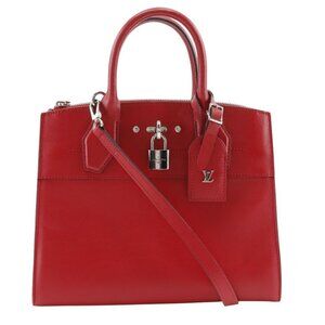 LOUIS VUITTON City Steamer PM Handbag M51030 2WAYShoulder Rouge Red